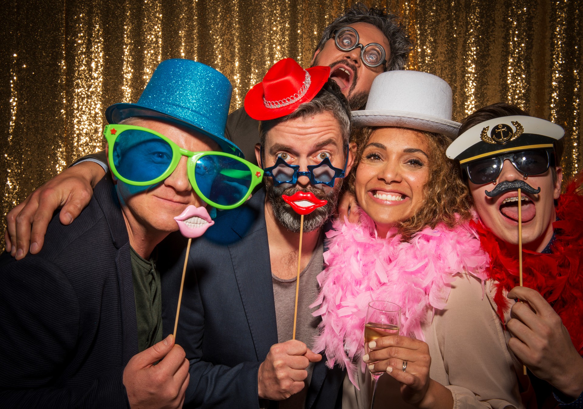 Male and female friends enjoying party